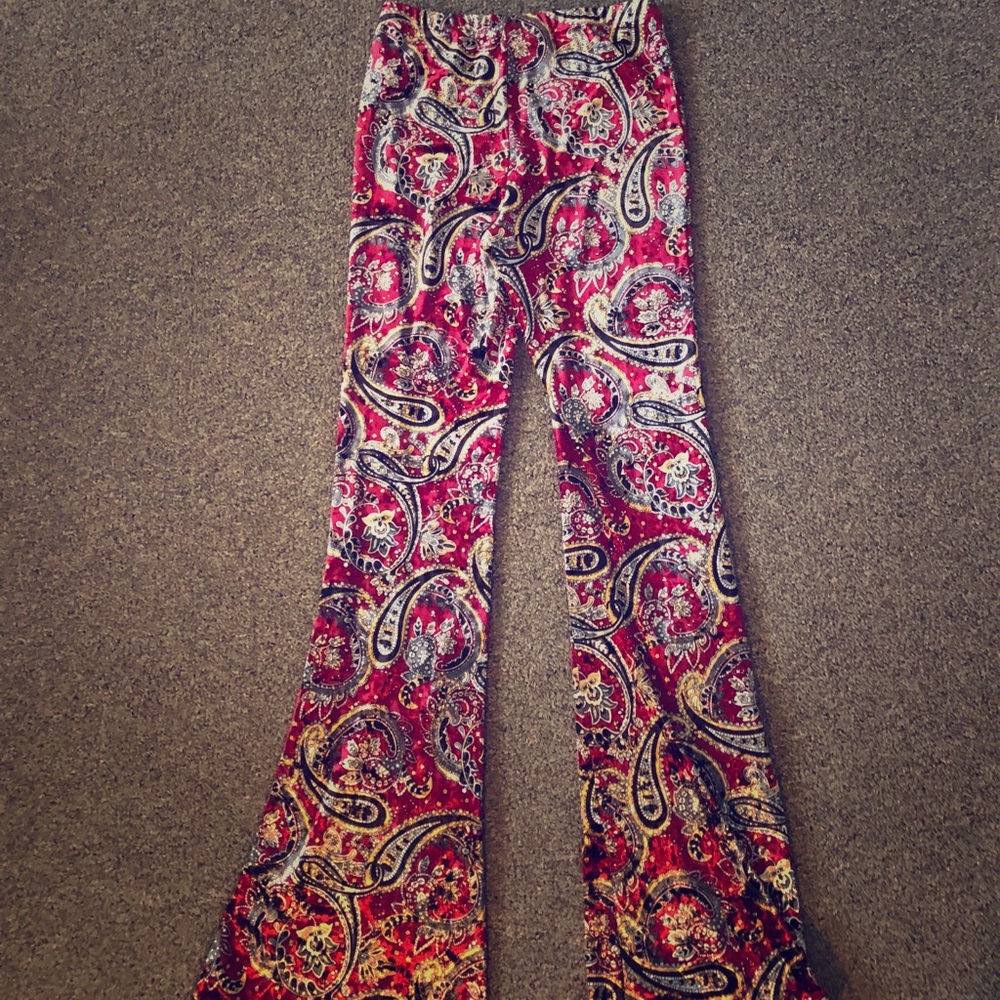 Velvet stretch pants